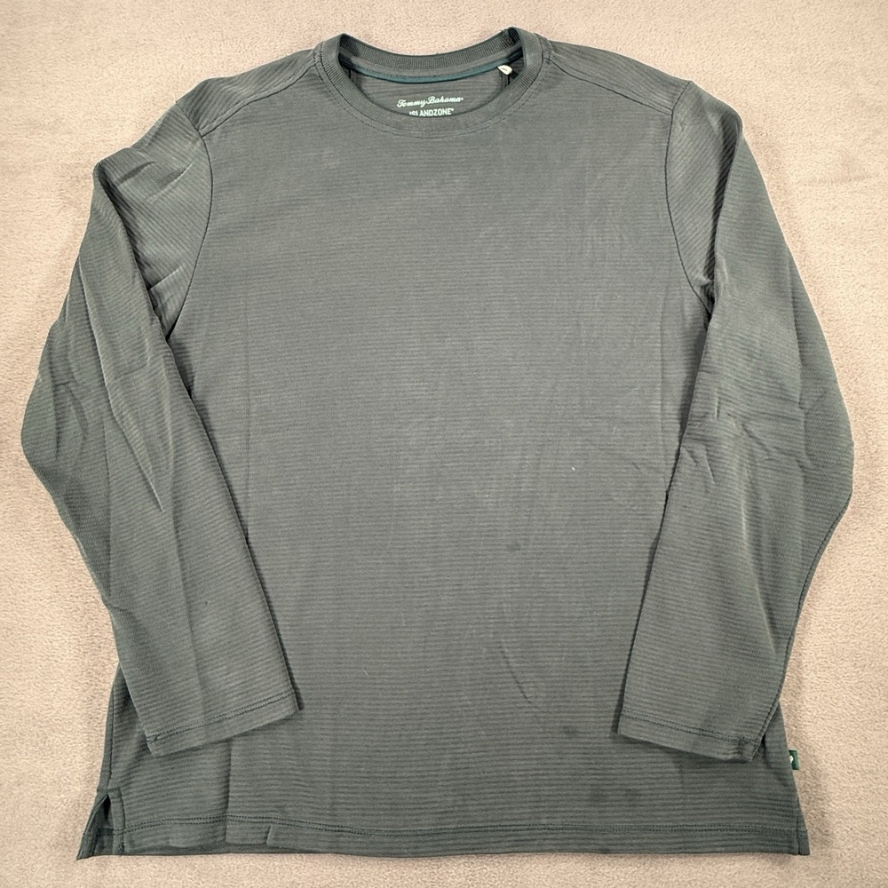 Tommy‎ Bahama IslandZone Green Knit Long Sleeve Shirt Medium Stained